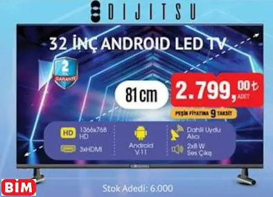 DİJİTSU 32 İNÇ ANDROID LED TV/TELEVİZYON